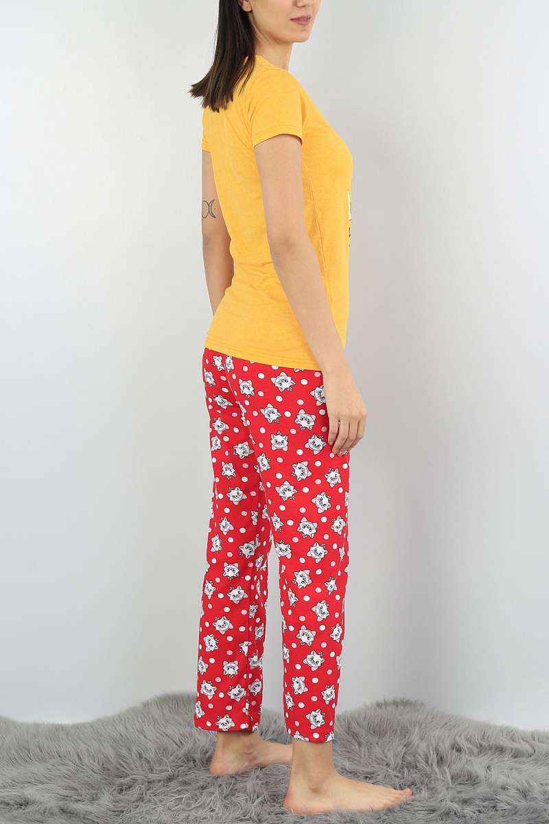 Hardal Baskılı Bayan Pijama Takımı 54417
