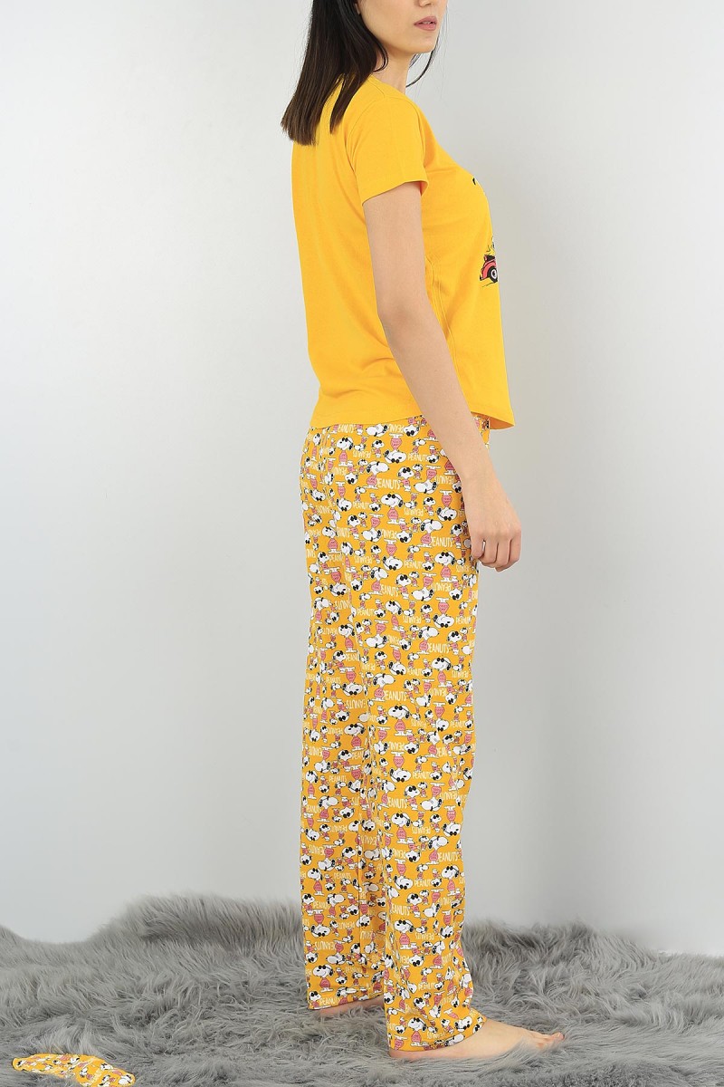 Hardal Baskılı Bayan Pijama Takımı 54476