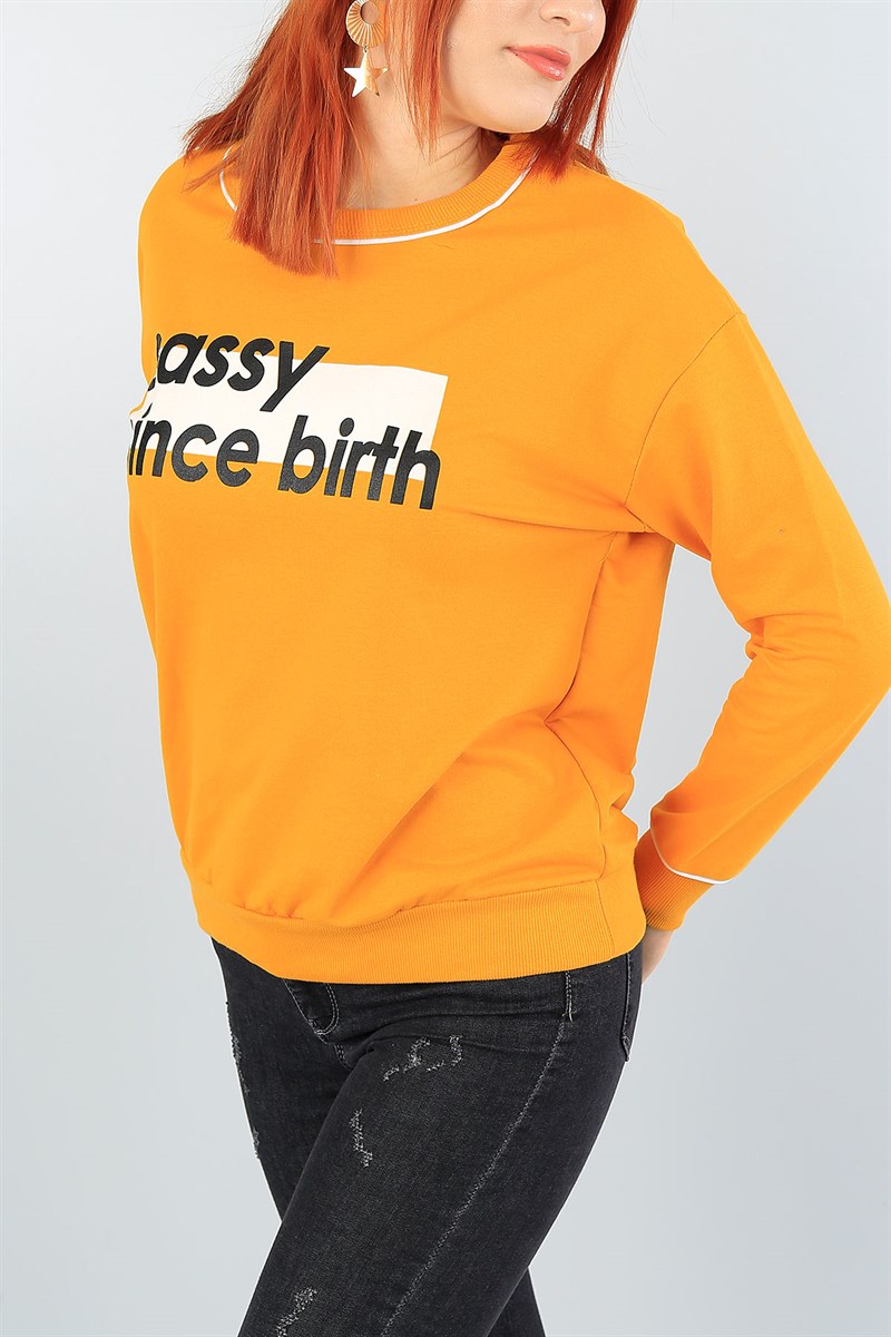 Hardal Baskılı Bayan Sweat 39634