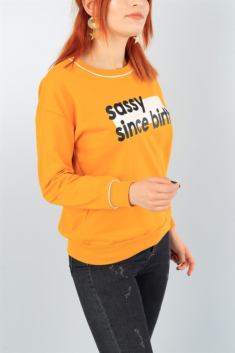 Hardal Baskılı Bayan Sweat 39634