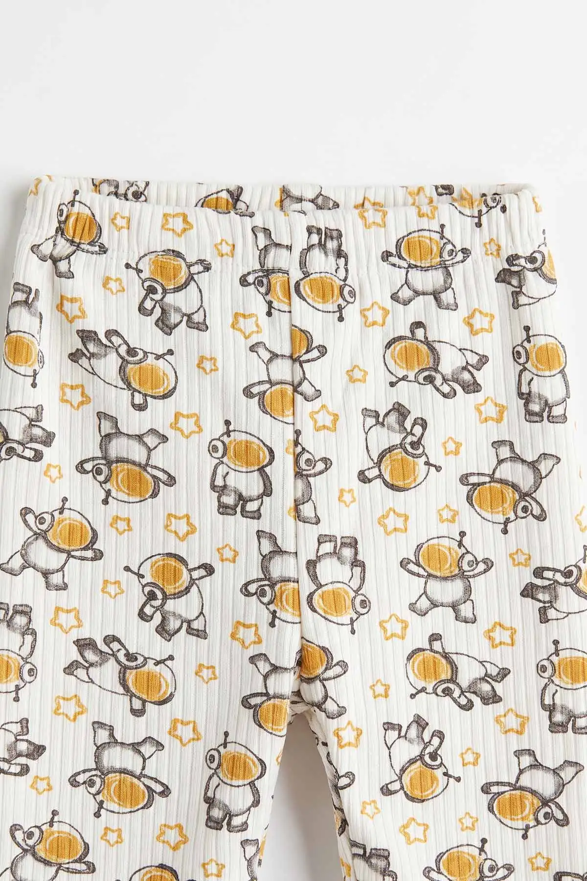 Hardal Beyaz  (1-3 Yaş) Astronot Desenli Raporlu Çocuk Pijama Takım 477344