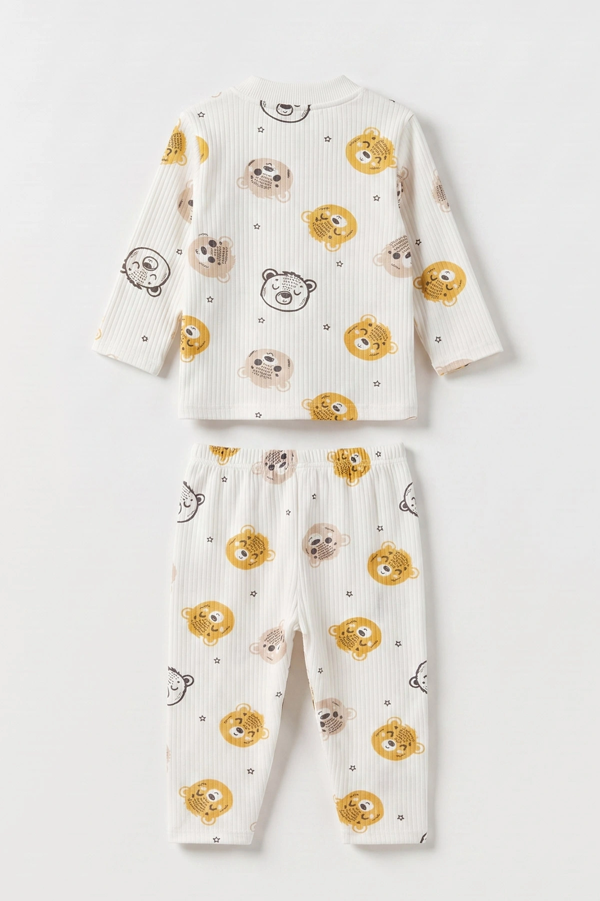 Hardal Beyaz (1-3 Yaş) Koala Kafası Baskılı Raporlu Çocuk Pijama Takım 477250