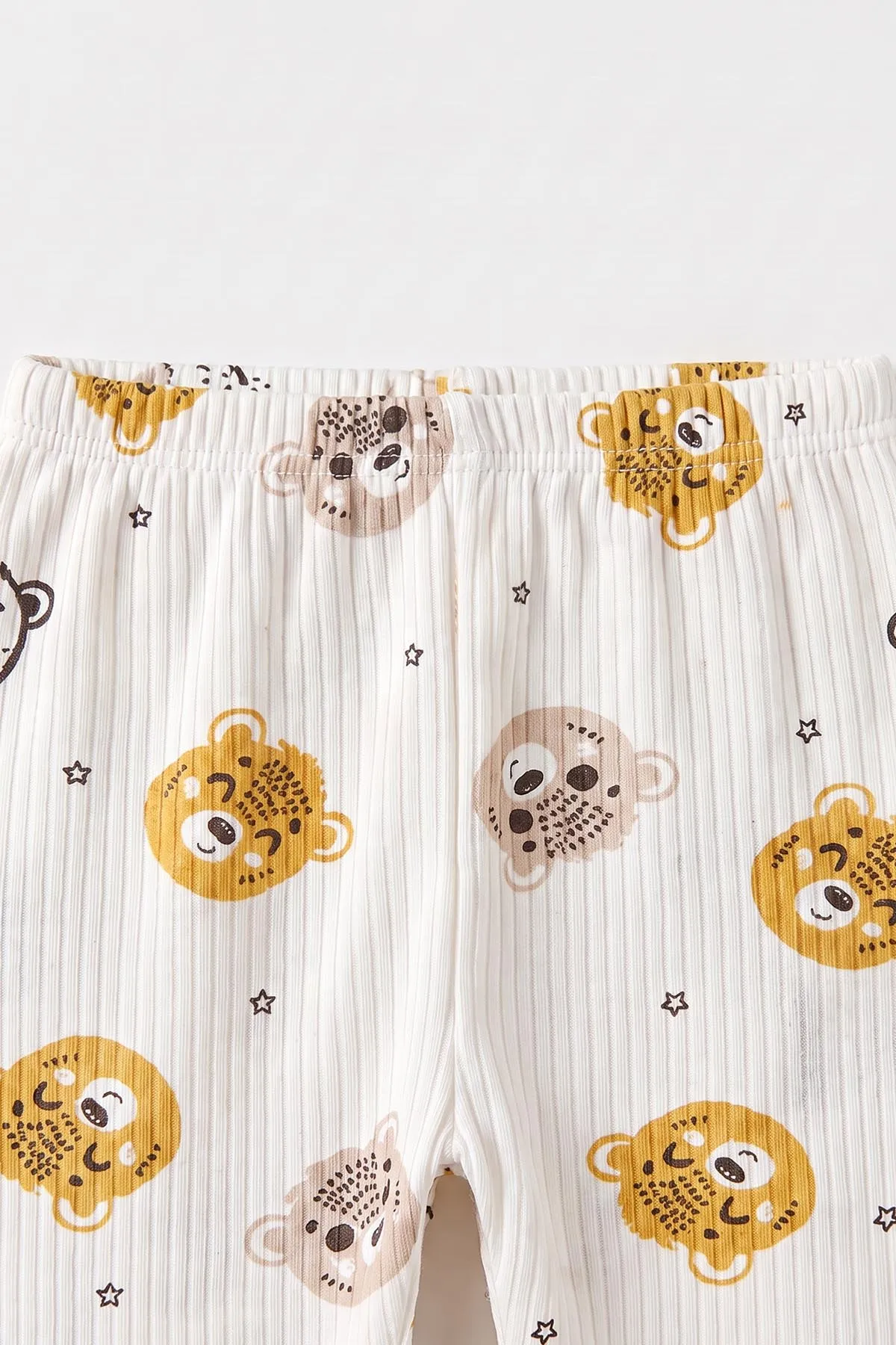 Hardal Beyaz (1-3 Yaş) Koala Kafası Baskılı Raporlu Çocuk Pijama Takım 477250