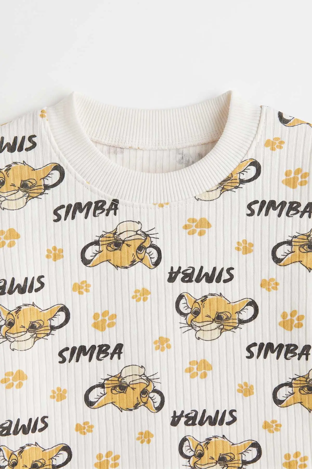 Hardal Beyaz  (1-3 Yaş) Simba Desenli Raporlu Çocuk Pijama Takım 477340