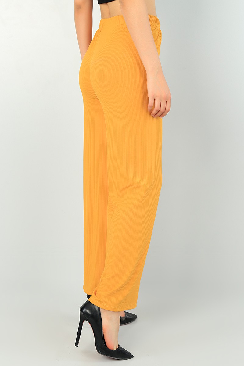 Hardal Bol Paça Bayan Fitilli Pantolon 67983