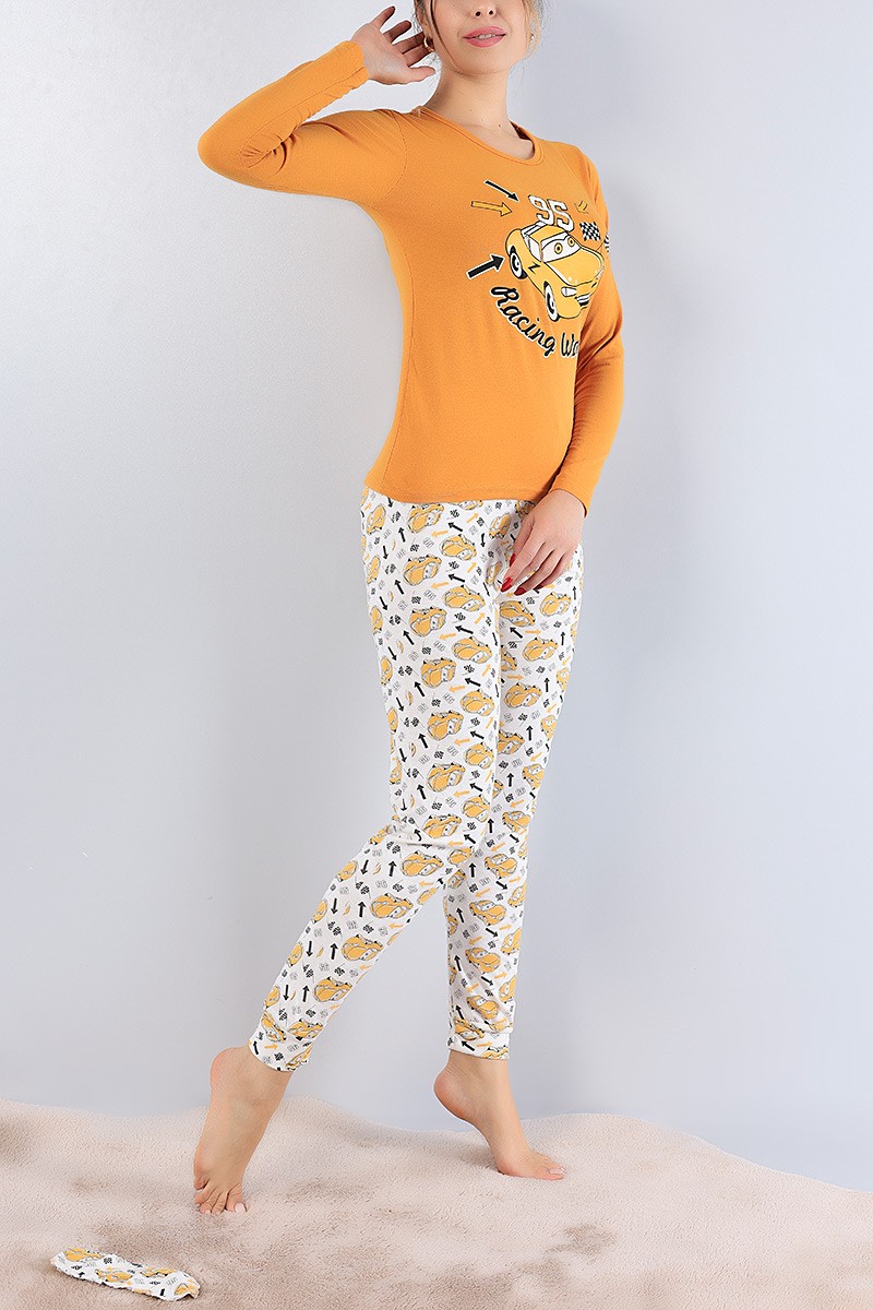 Hardal Desenli Bayan Pijama Takımı 77712