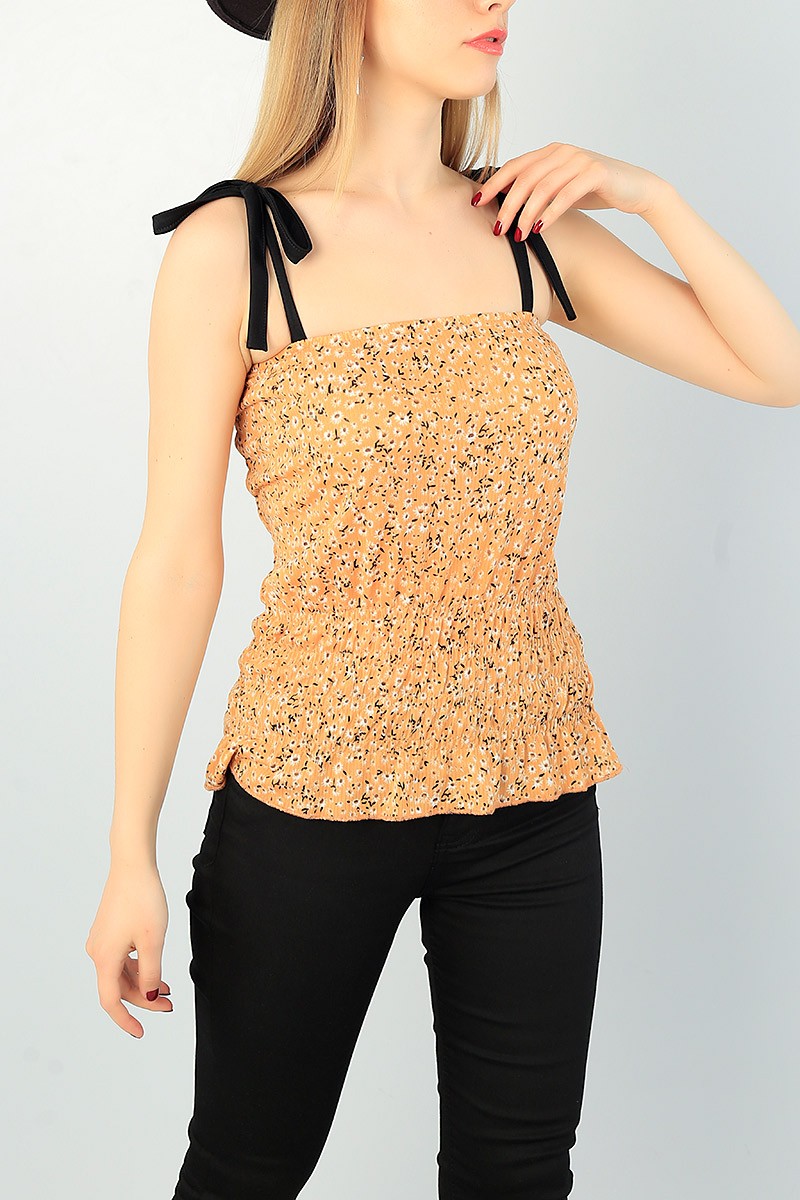 Hardal Desenli Beli Gipeli Bluz 67077