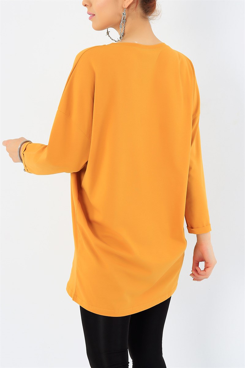 Hardal Duble Kol Friends Baskılı Tunik 33210