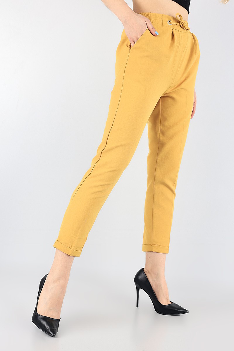 Hardal Duble Paça Beli Lastikli Pantolon 87645