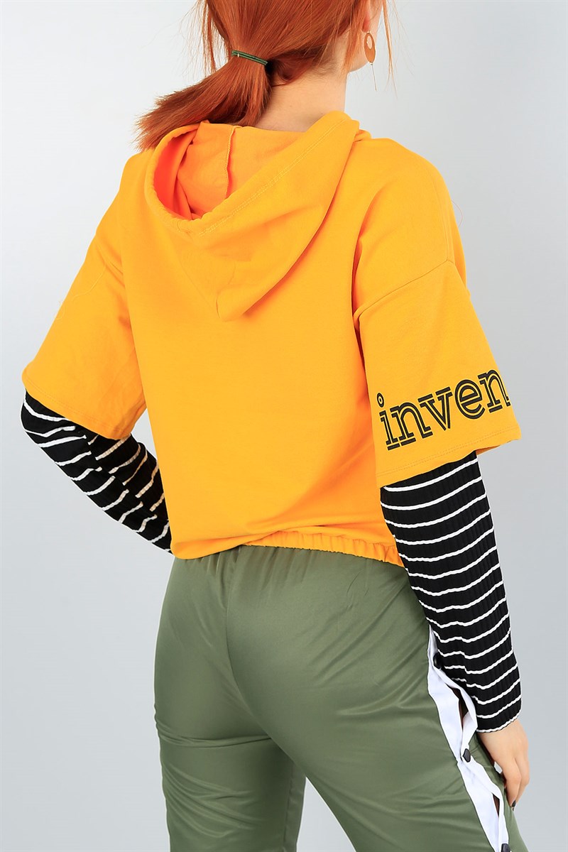 Hardal Eklemeli Bayan Beli Lastikli Sweat 39623