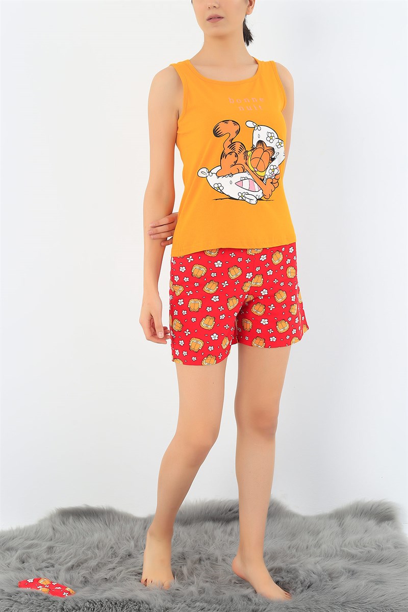 Hardal Garfield Baskılı Pijama Takımı 32713