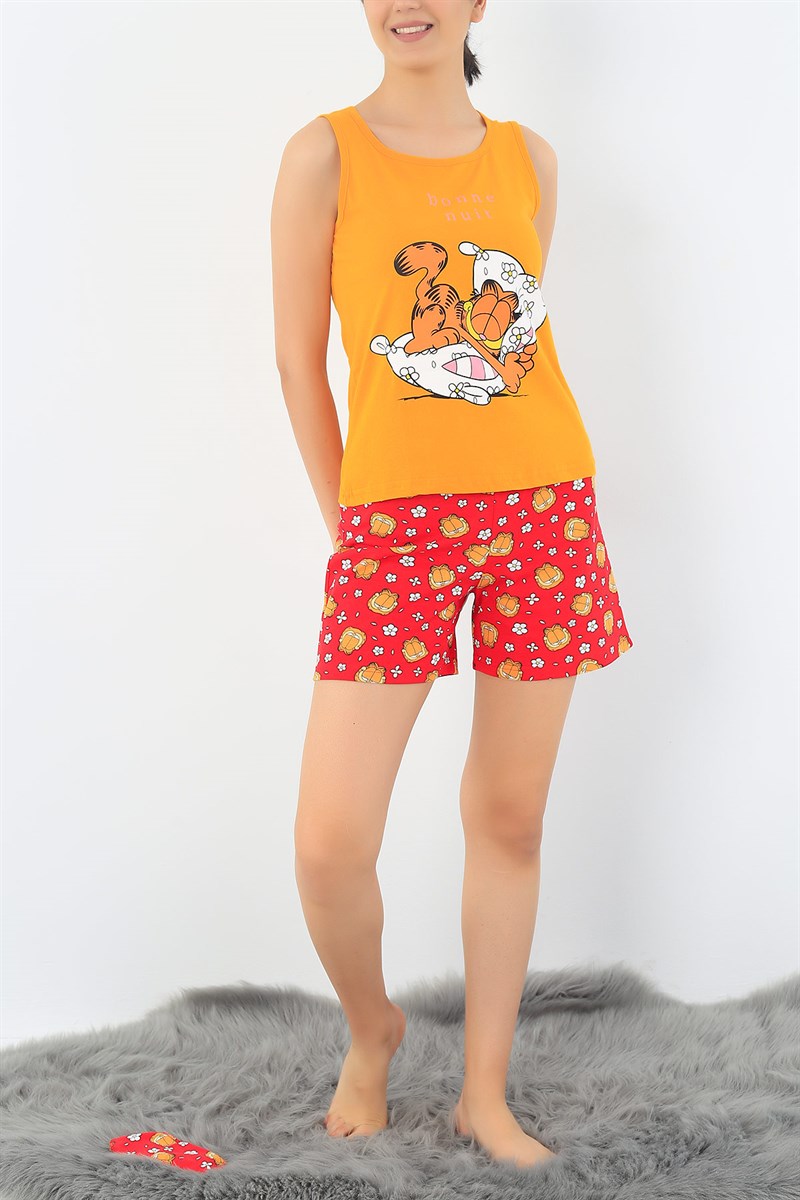 Hardal Garfield Baskılı Pijama Takımı 32713