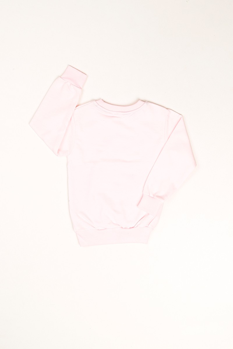 İçi Şardonlu Baskılı Pembe Kız Çocuk Sweat 80753