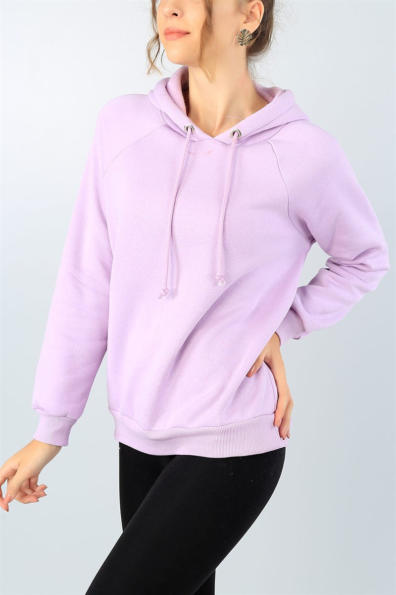 İçi Şardonlu Lila Bayan Sweat 41909