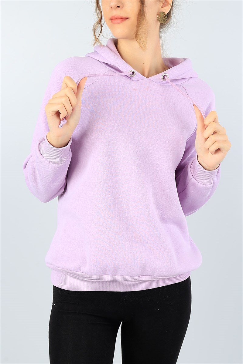 İçi Şardonlu Lila Bayan Sweat 41909