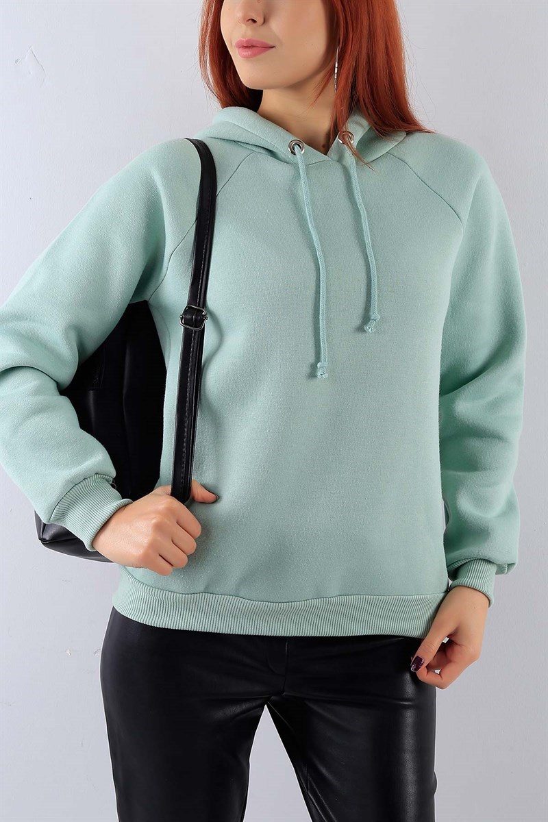 İçi Şardonlu Su Yeşili Bayan Sweat 41899