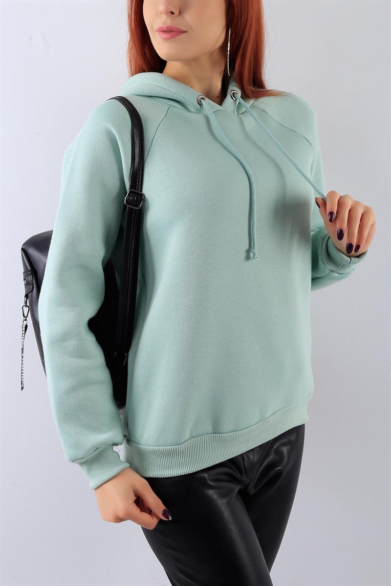 İçi Şardonlu Su Yeşili Bayan Sweat 41899