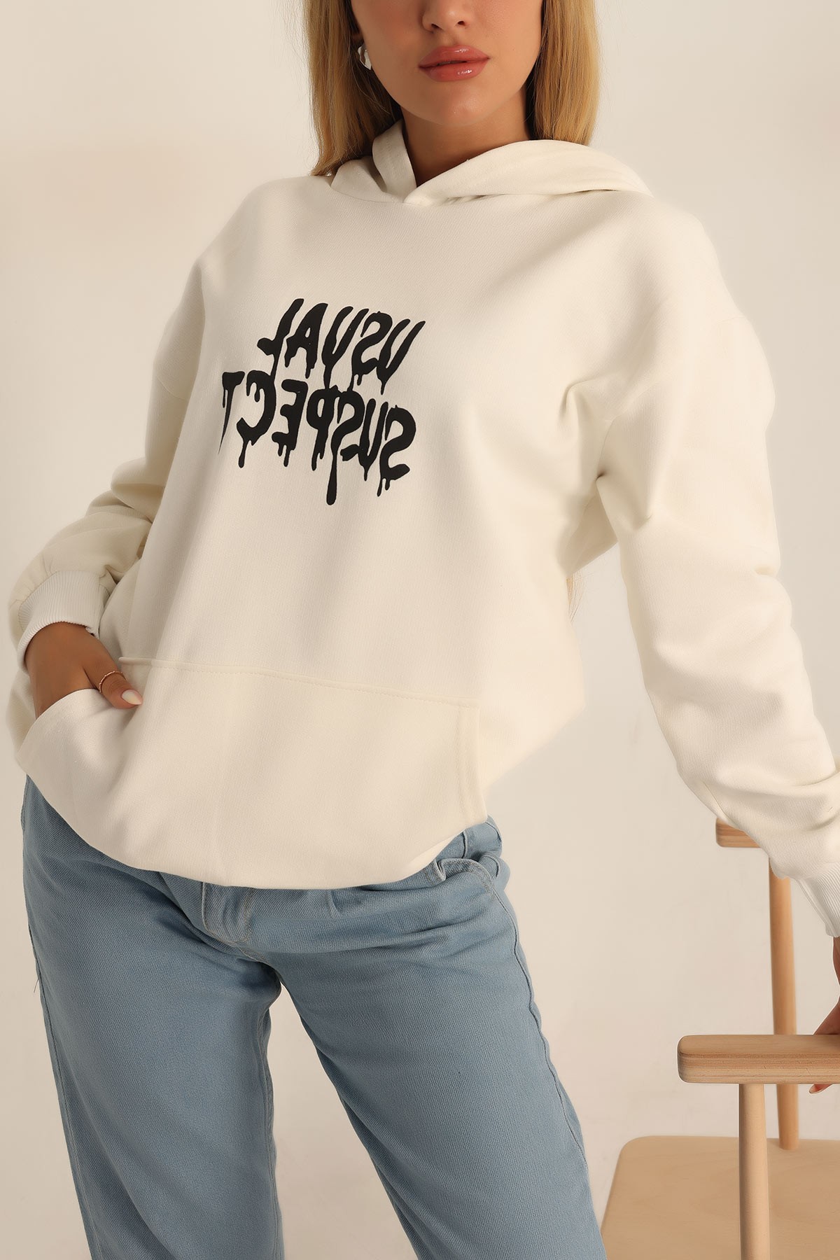 İki İp Kapüşonlu Bayan Sweat 199611