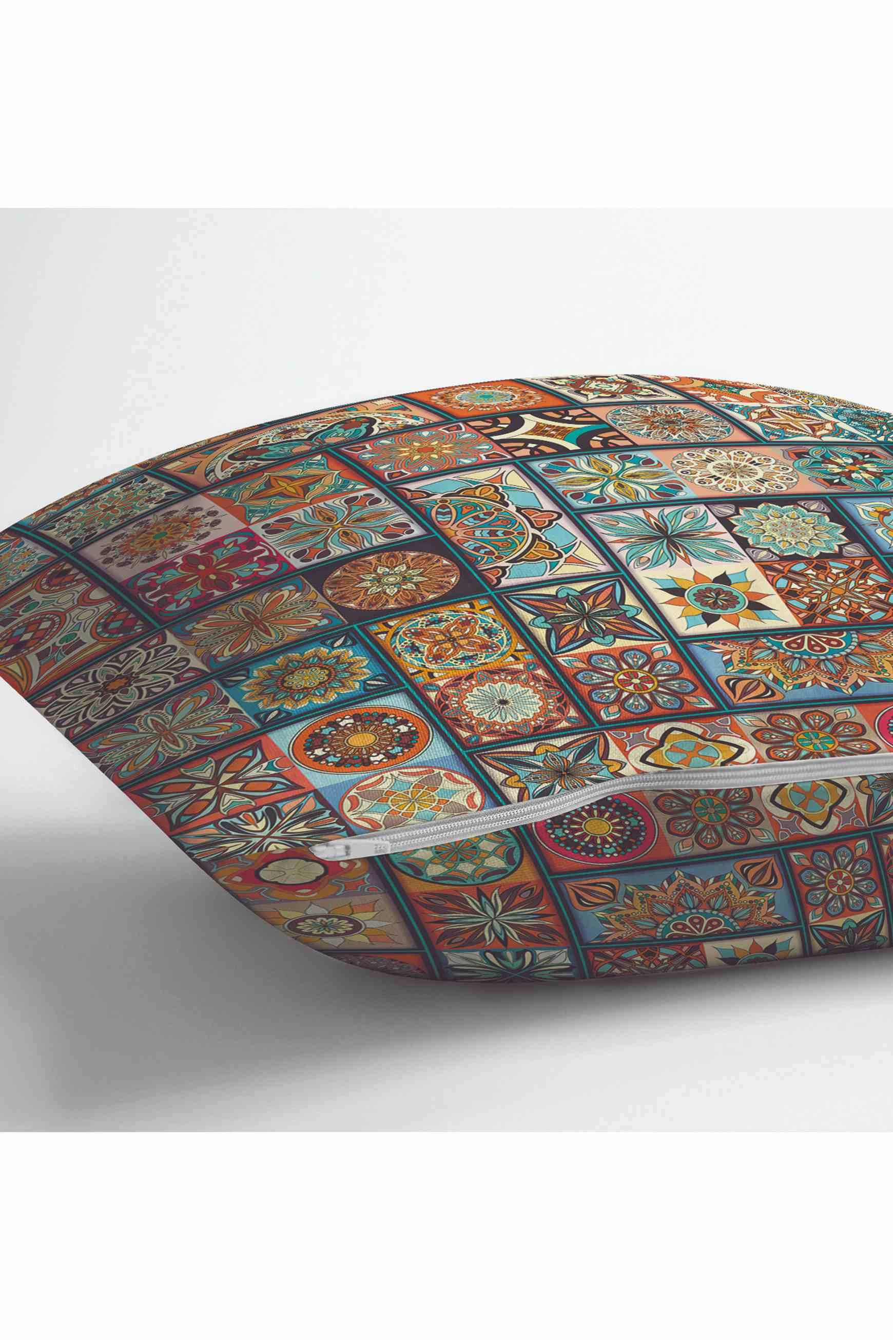 43x43 Dijital Baskılı Fermuarlı Modern Kırlent Kılıfı 252215