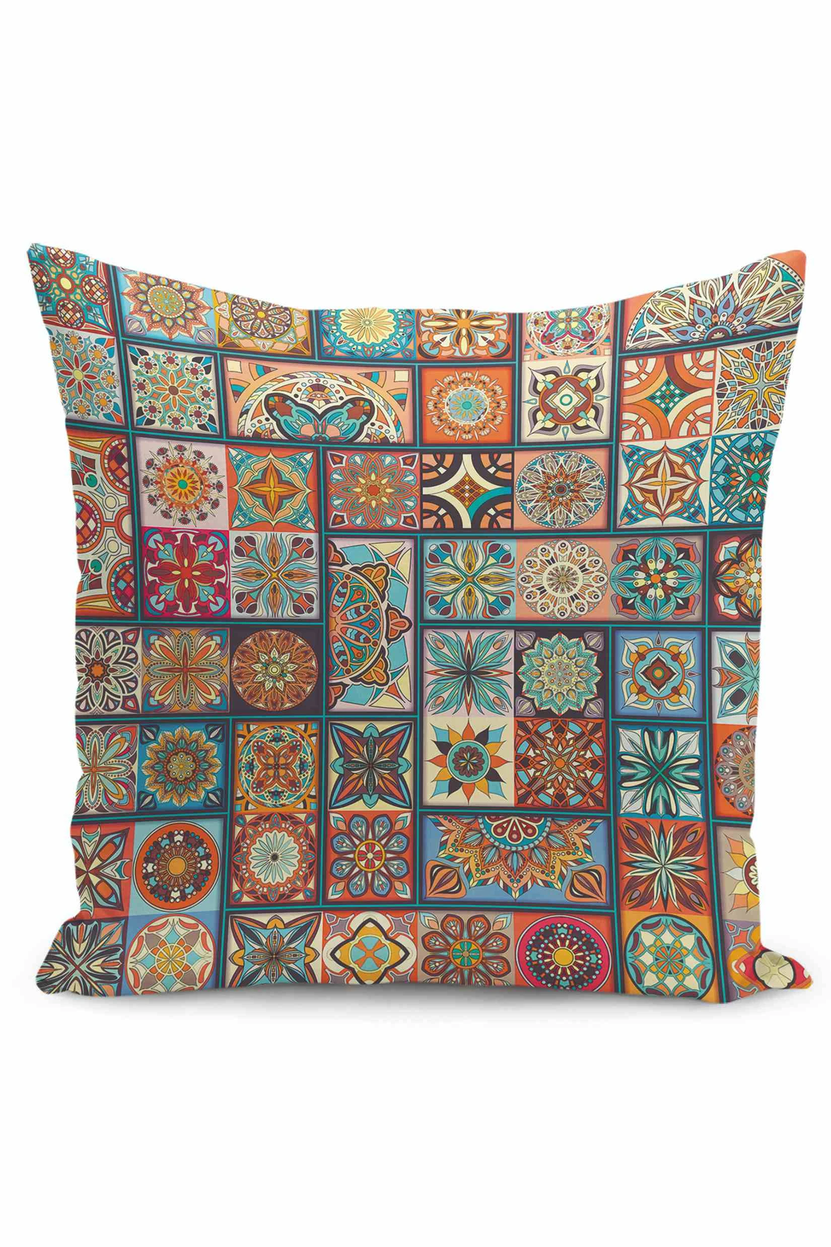 43x43 Dijital Baskılı Fermuarlı Modern Kırlent Kılıfı 252215