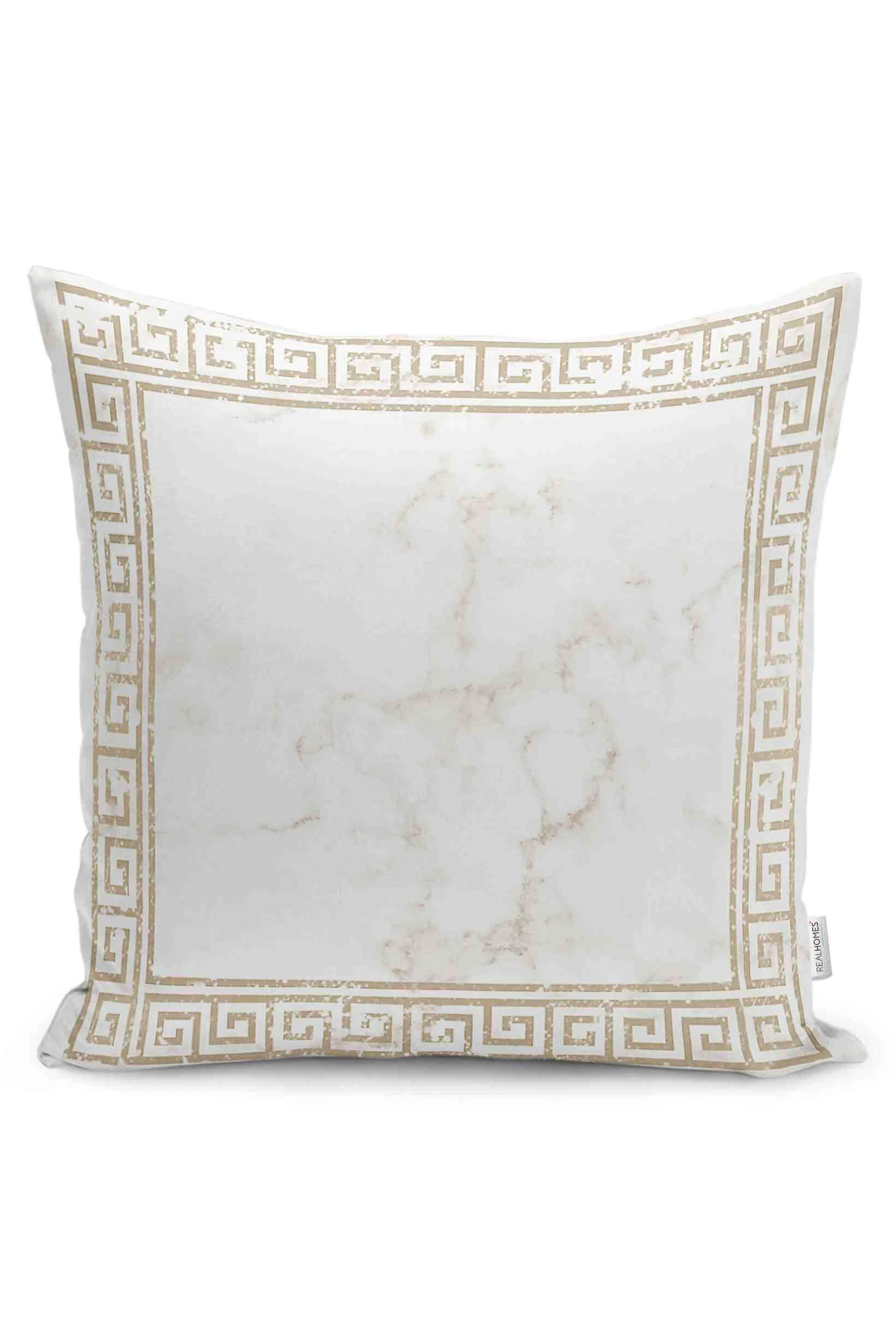 Altın 43x43 Dijital Baskılı Fermuarlı Modern Kırlent Kılıfı 252255