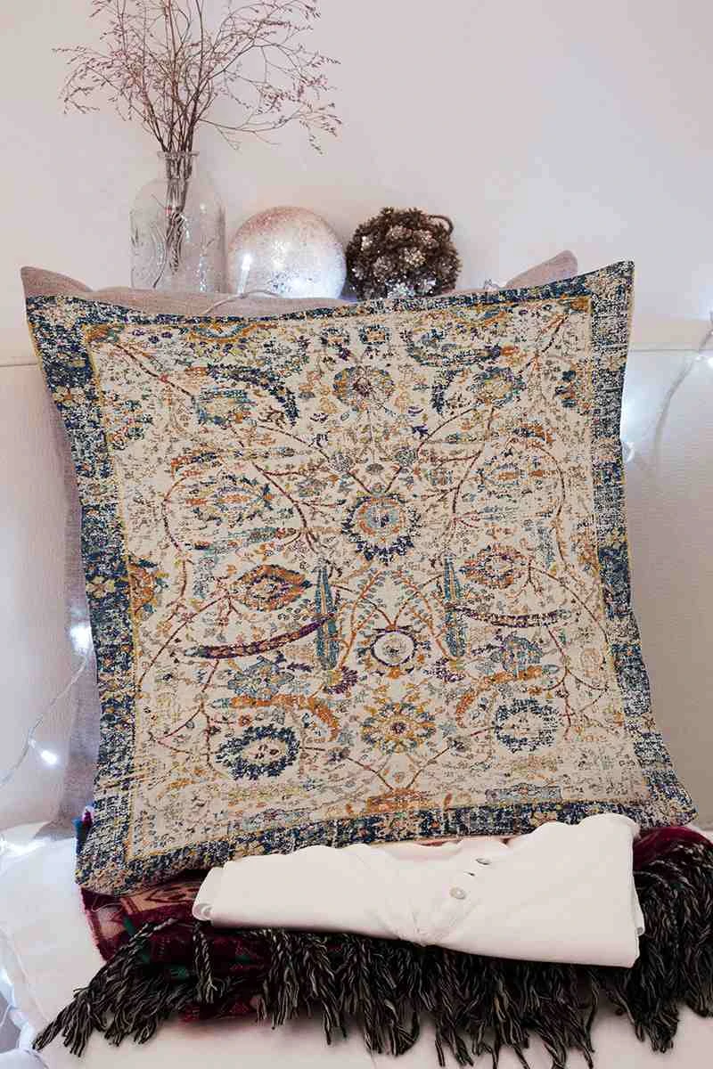 İndigo 43x43 Dijital Baskılı Fermuarlı Modern Kırlent Kılıfı 252265