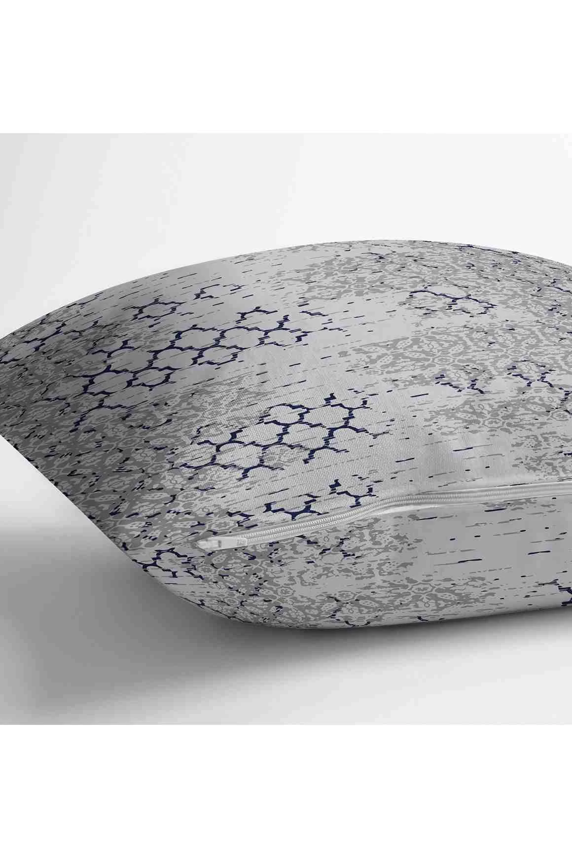 Gri 43x43 Dijital Baskılı Fermuarlı Modern Kırlent Kılıfı 252275