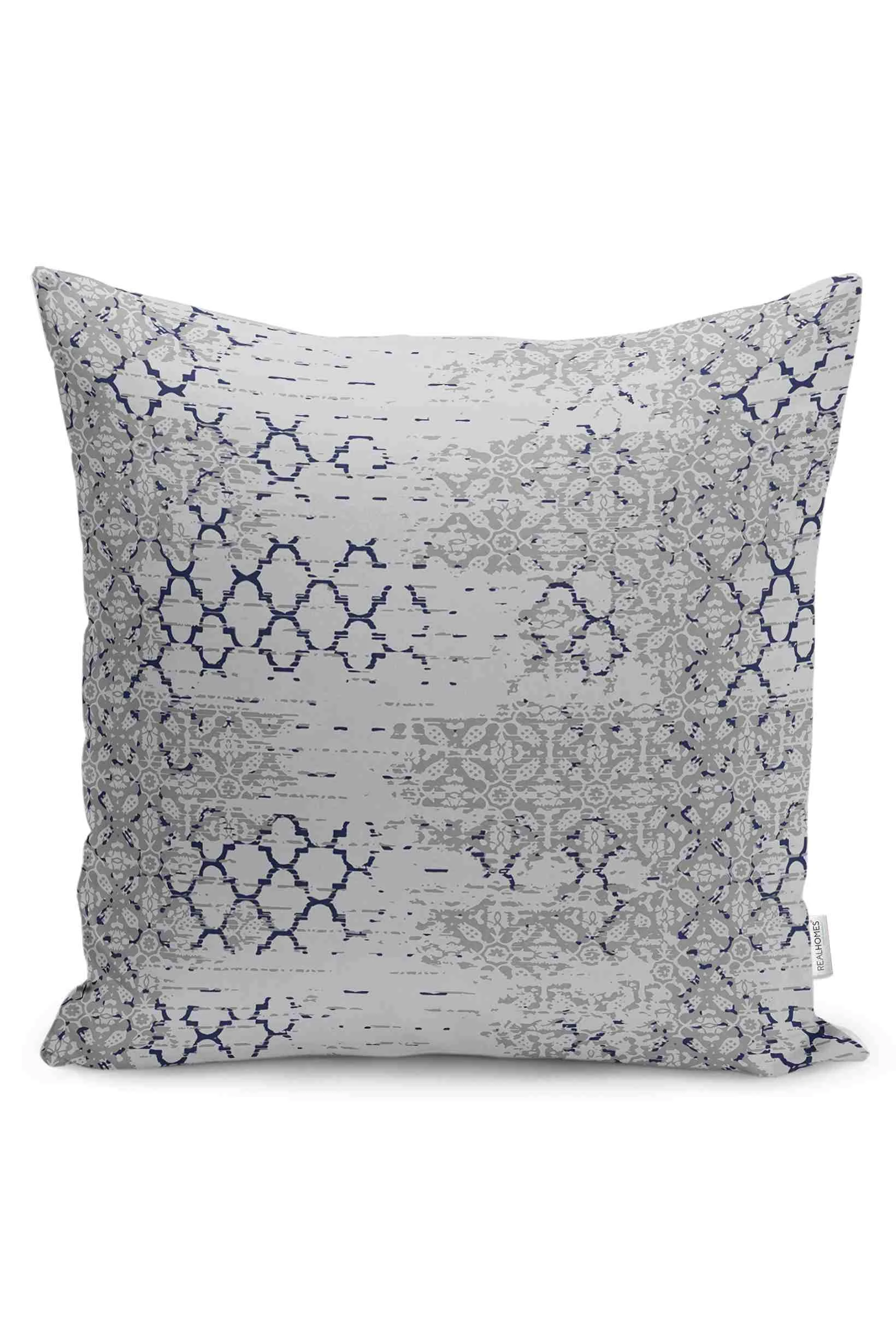 Gri 43x43 Dijital Baskılı Fermuarlı Modern Kırlent Kılıfı 252275