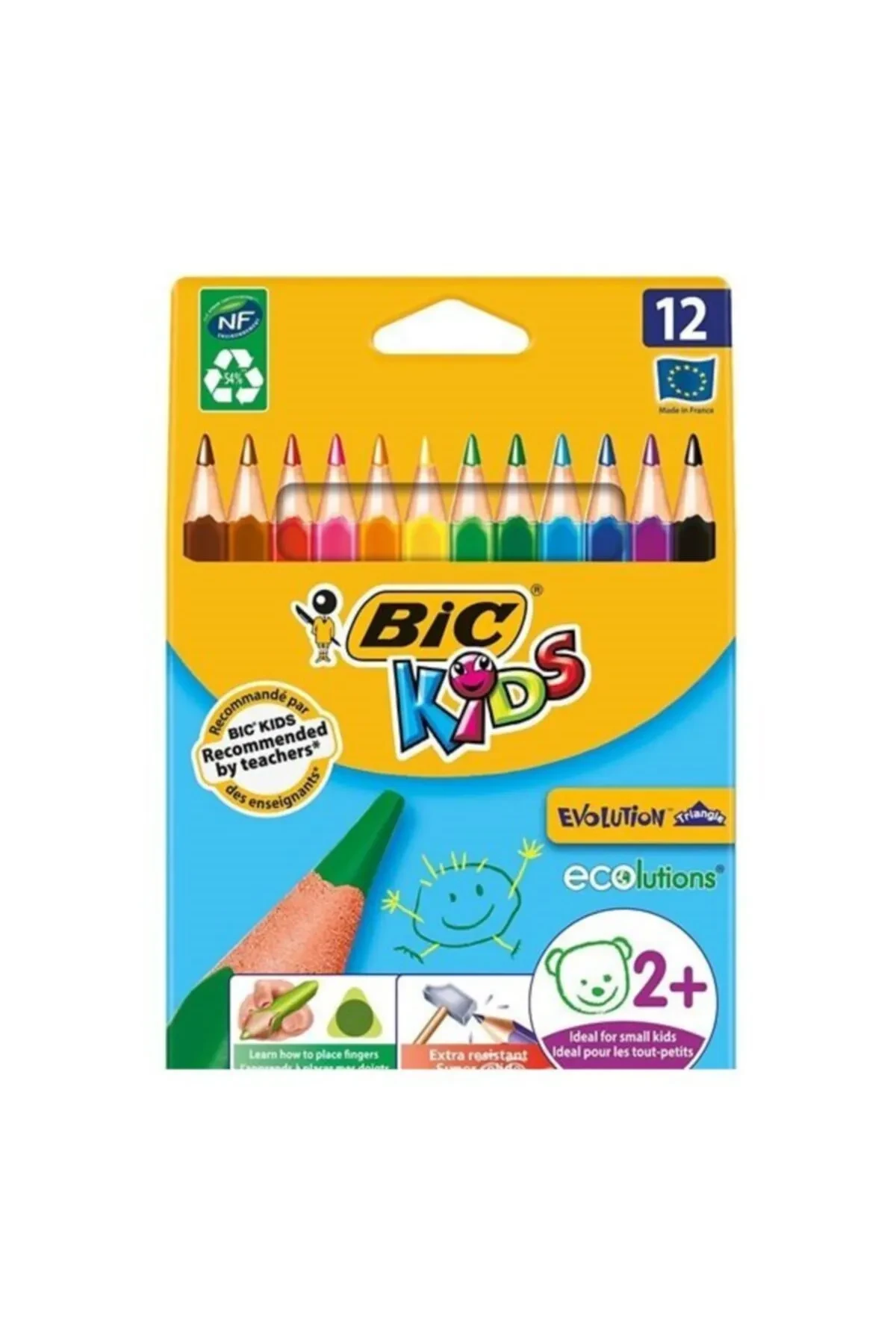 Bic Kids Üçgen Jumbo Kuru Boya 12'li 273985