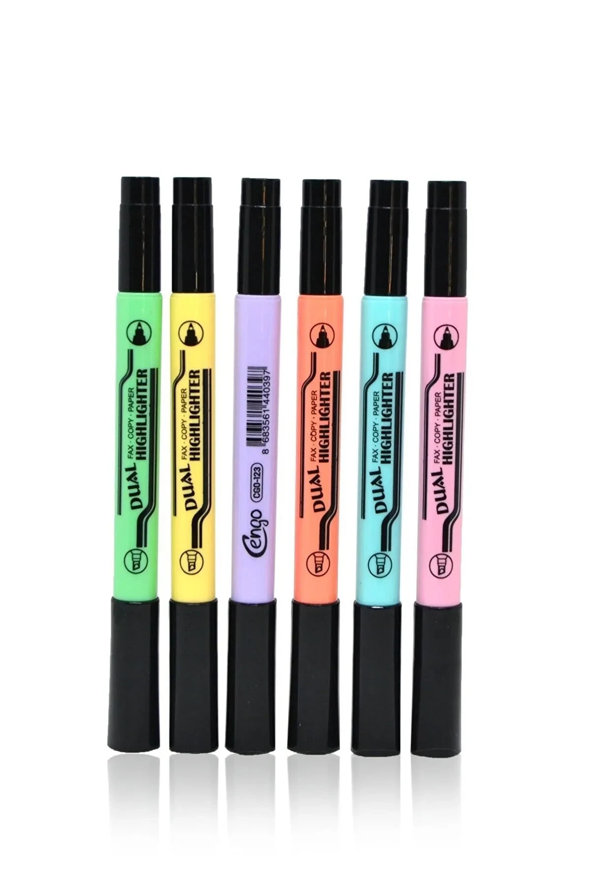 Cengo Çift Taraflı Pastel Renk Fosforlu İşaretleme Kalemi 6'lı Set 273910