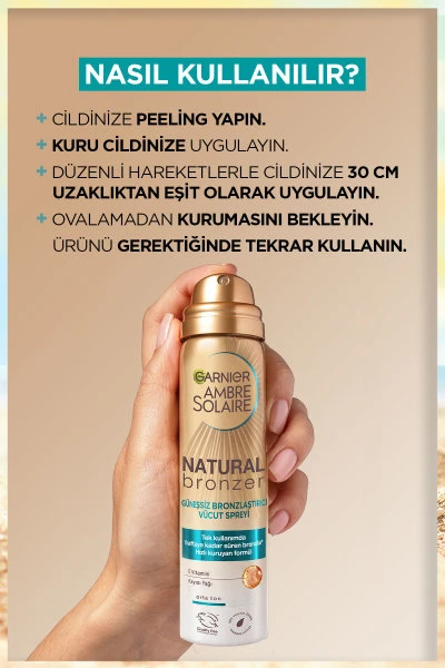 Garnier Ambre Solaire Natural Bronzer Güneşsiz Bronzlaştırıcı Sprey 150ml 260427