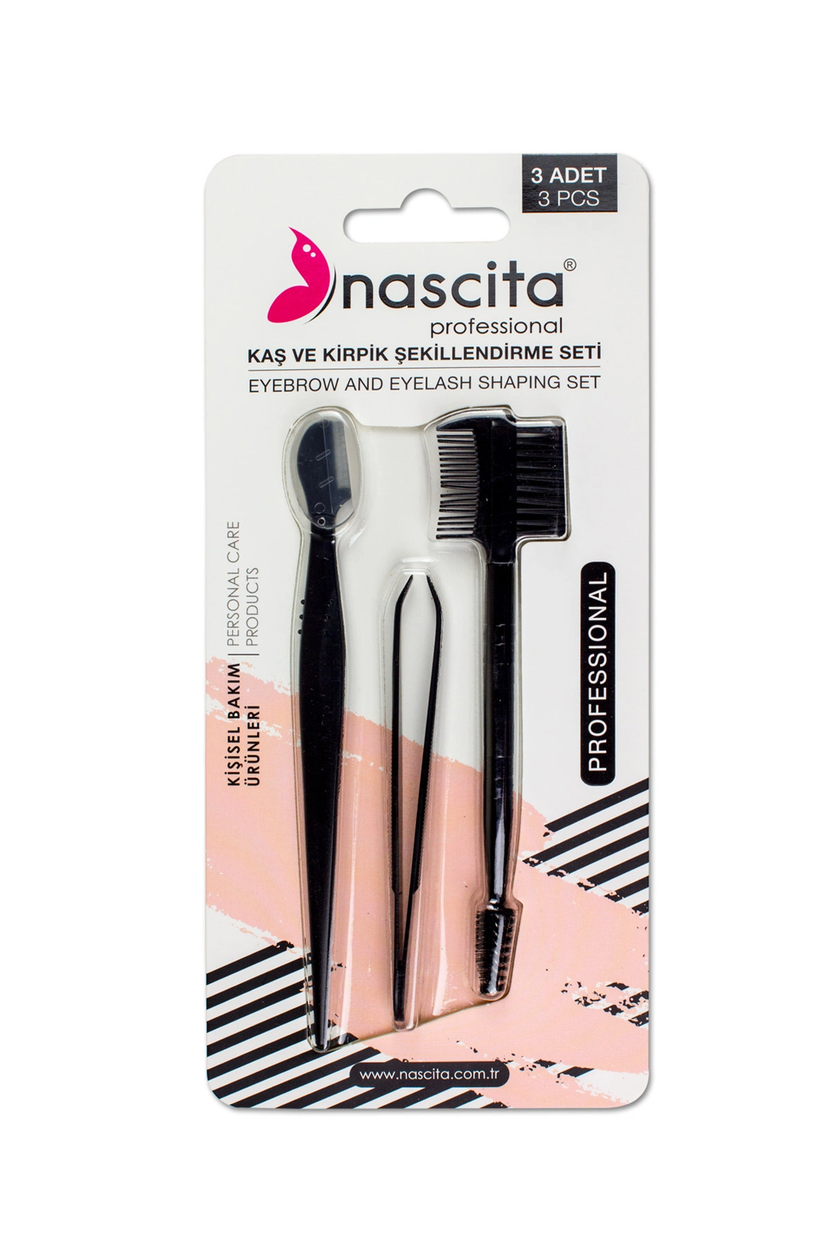 Nascita 3lü Set (Ustura-Cımbız-Çift Taraflı Kaş Fırçası) 303744