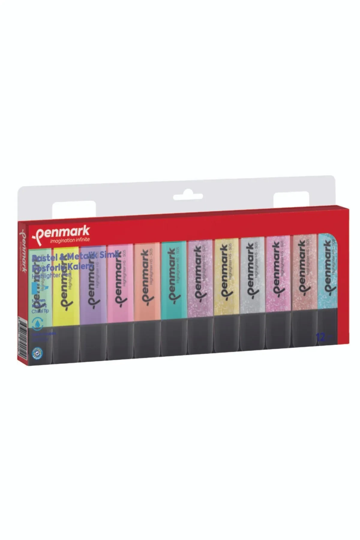 Penmark Fosforlu Kalem 12'li Asetat Karışık Renk 6 Pastel + 6 Simli ...