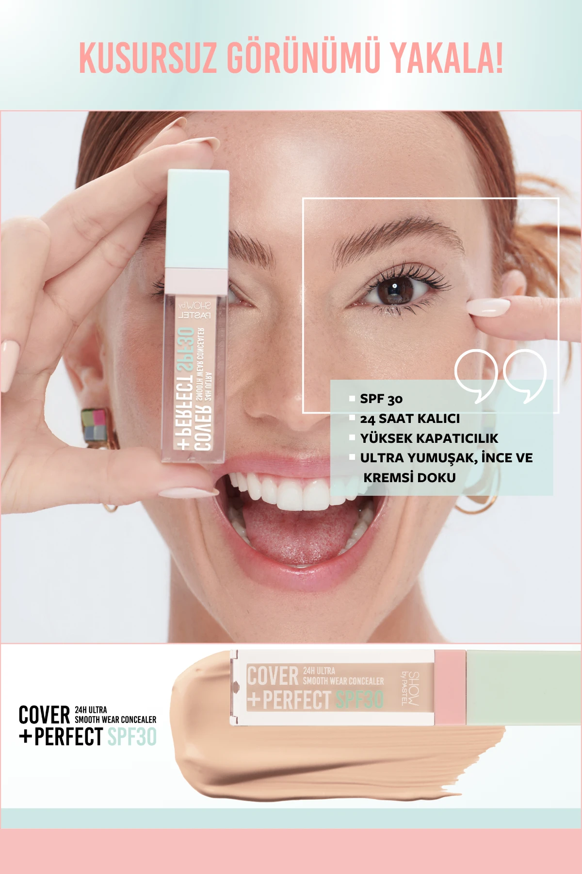 Show By Pastel Cover+Perfect Concealar SPF30 - SPF30 Ultra Kapatıcı 302 Light Rose 268869