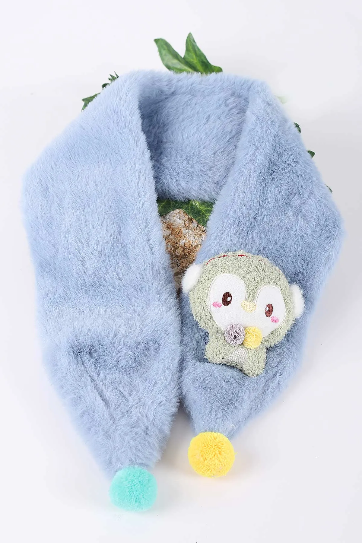 İndigo (0-10 Yaş) Ponponlu  Nakışlı     Peluş Bebek&Çocuk Atkı&Aksesuar 410946
