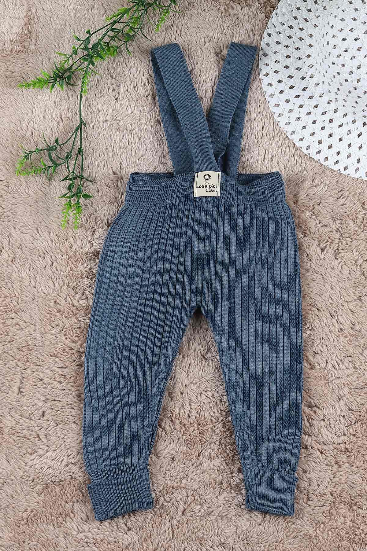 İndigo (0-24 Ay) Fitilli Duble Paça Askılı Erkek Bebe Alt 197689