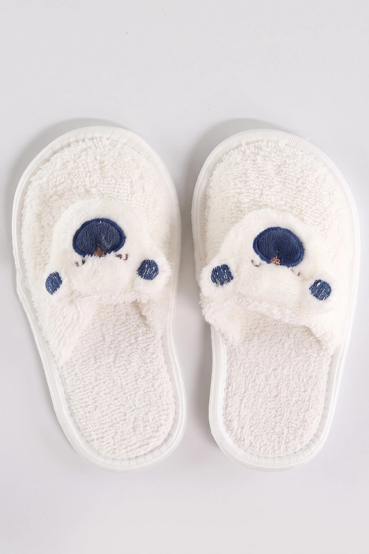 İndigo (0-24 Ay) Sevimli Köpek Nakışlı Unisex Bebek Bornoz Seti 475597