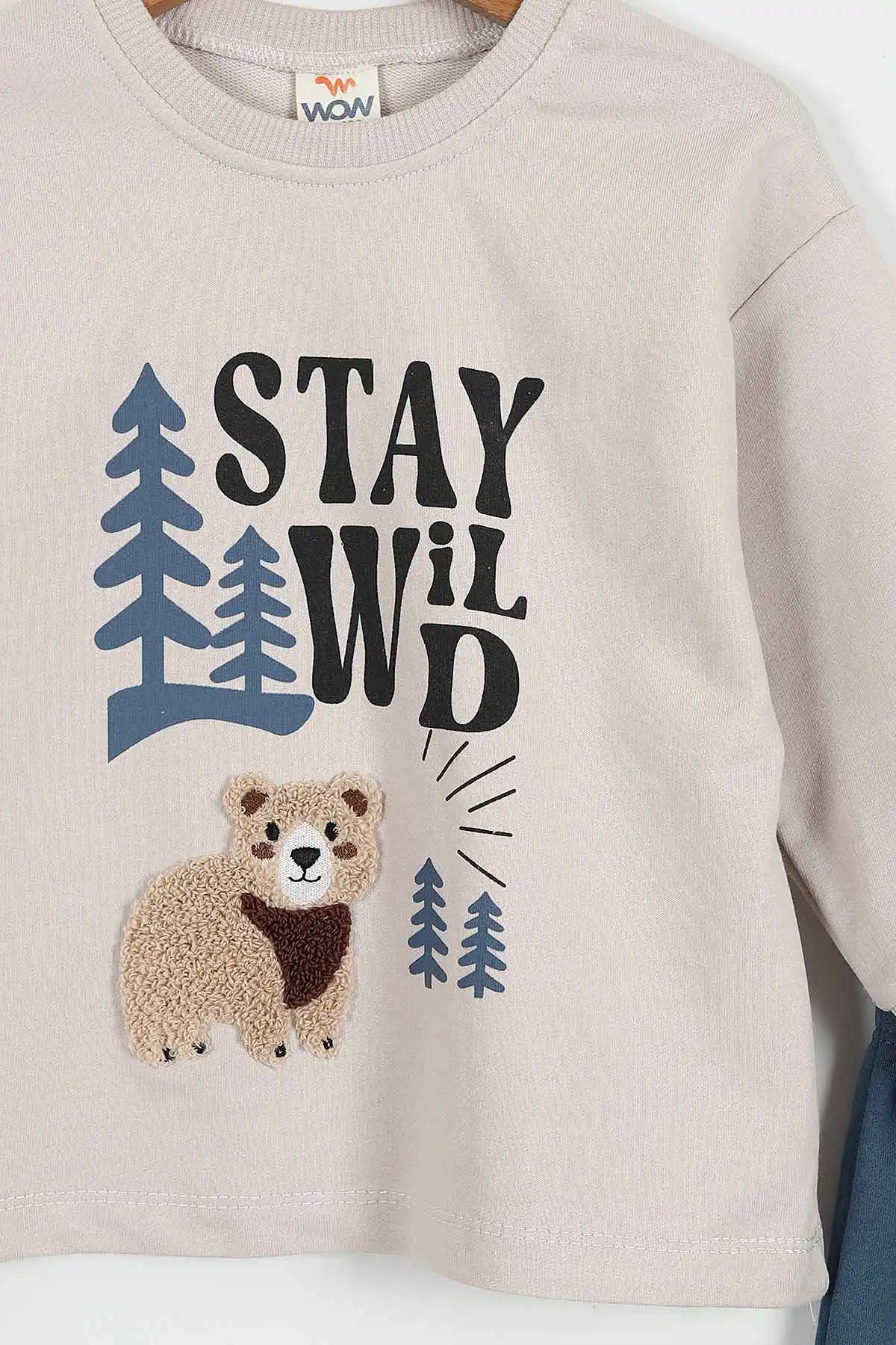 İndigo (1-4 Yaş) Stay Wild Süzene Nakışlı Erkek Çocuk Mevsimlik Takım 425864