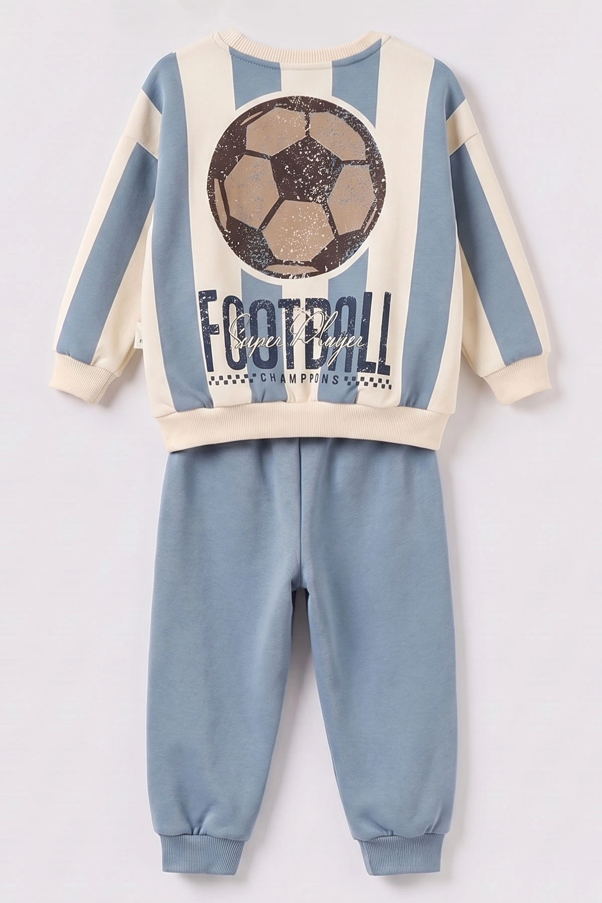 İndigo (1-5 Yaş) Futbol Topu Baskılı 3 İp Şardonlu Erkek Çocuk Kışlık Takım 493798