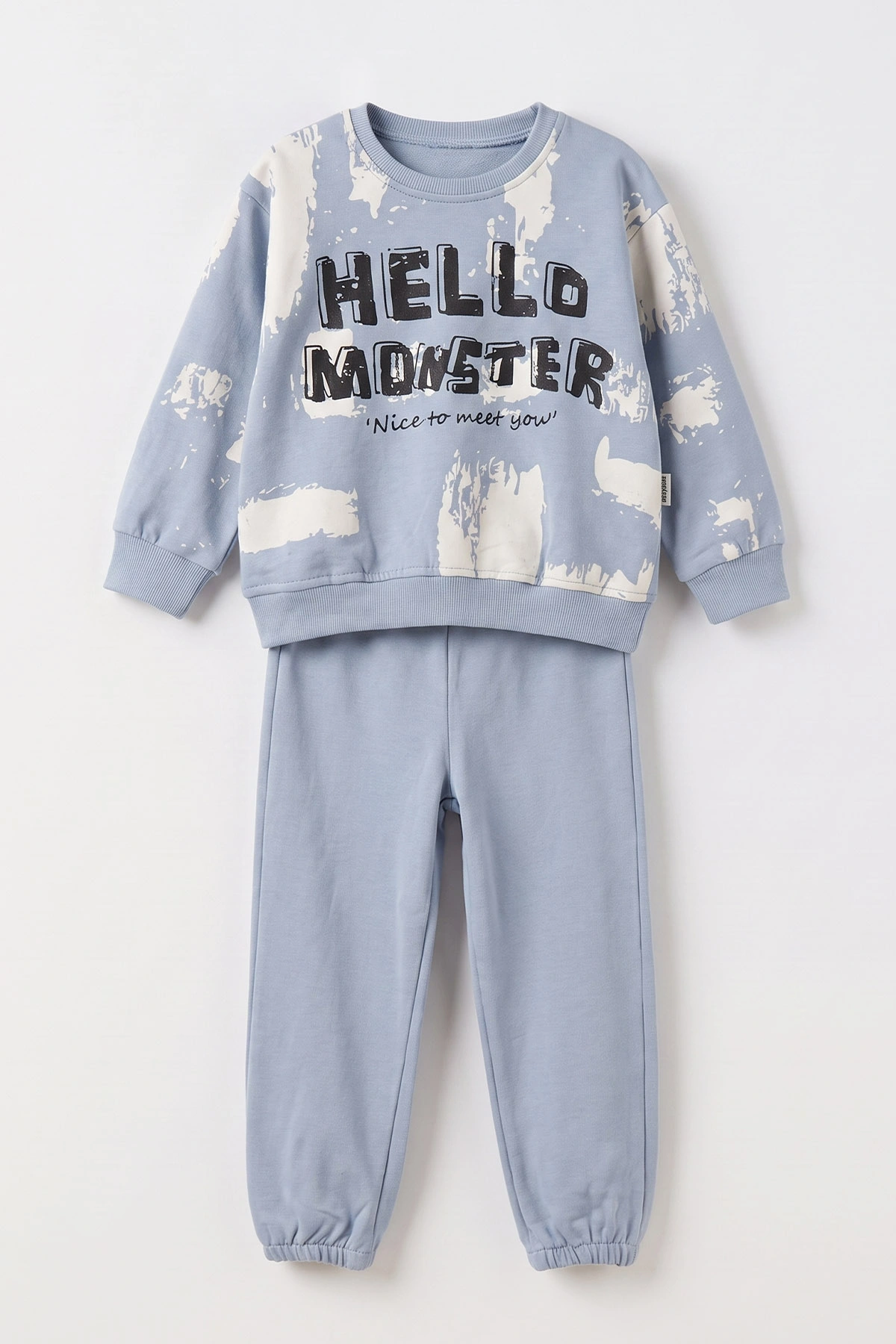 İndigo (1-5 Yaş) Hello Monster Baskılı 2 İp Erkek Çocuk Takım 479017