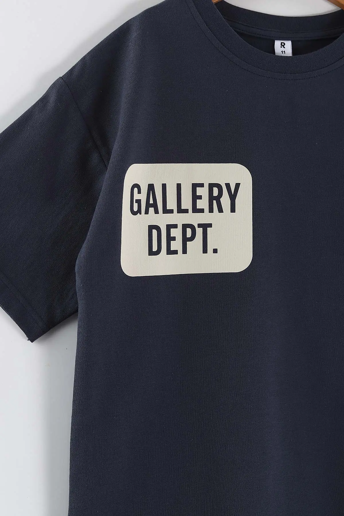 İndigo (10-14 Yaş)Gallerye  Baskılı  Tişört ve Şortlu Penye Erkek Çocuk 2'li Takım 457185