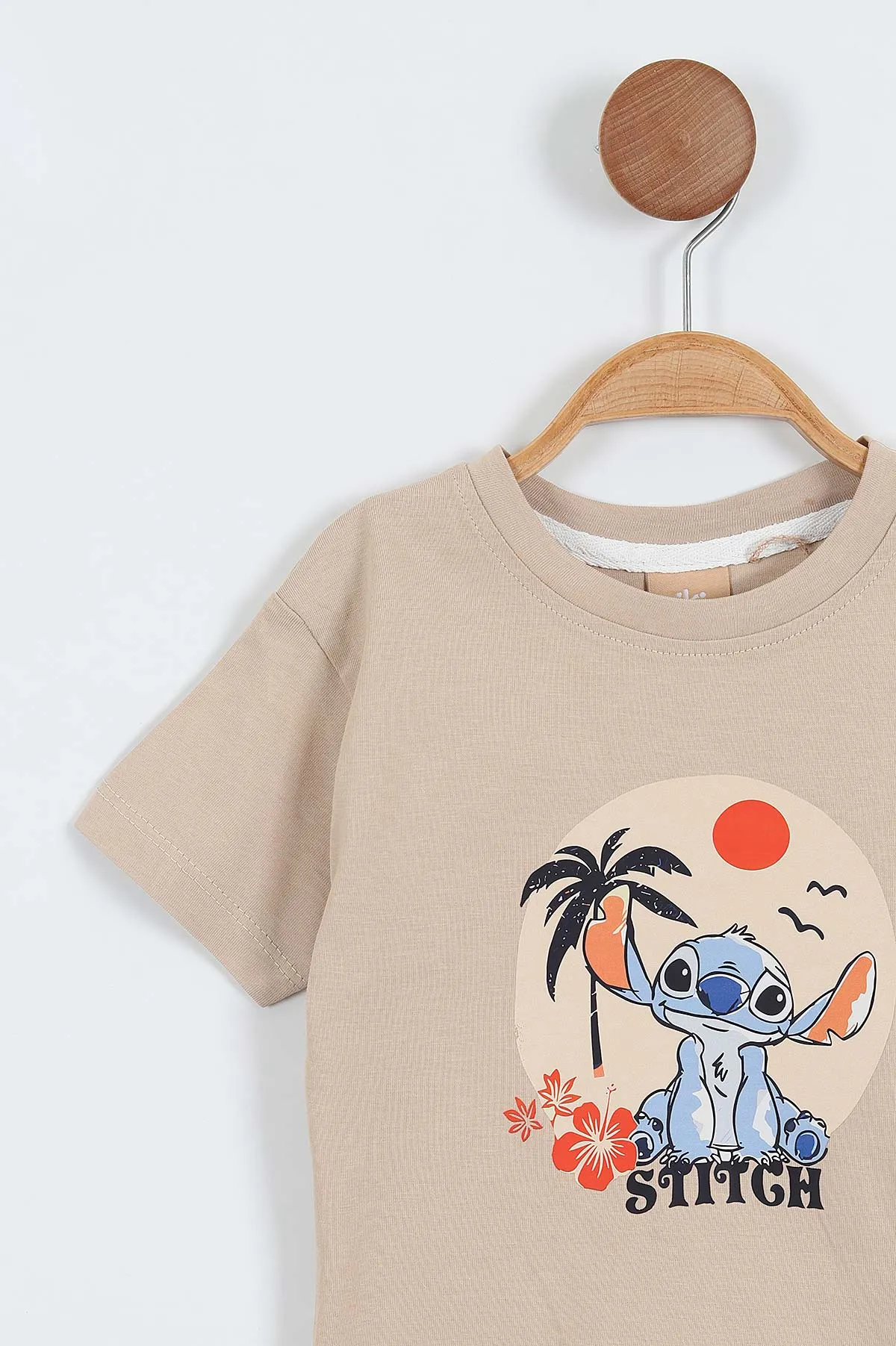 İndigo (2-5 Yaş) Stich Baskılı   Şortlu Erkek Çocuk Yazlık Takım 357534
