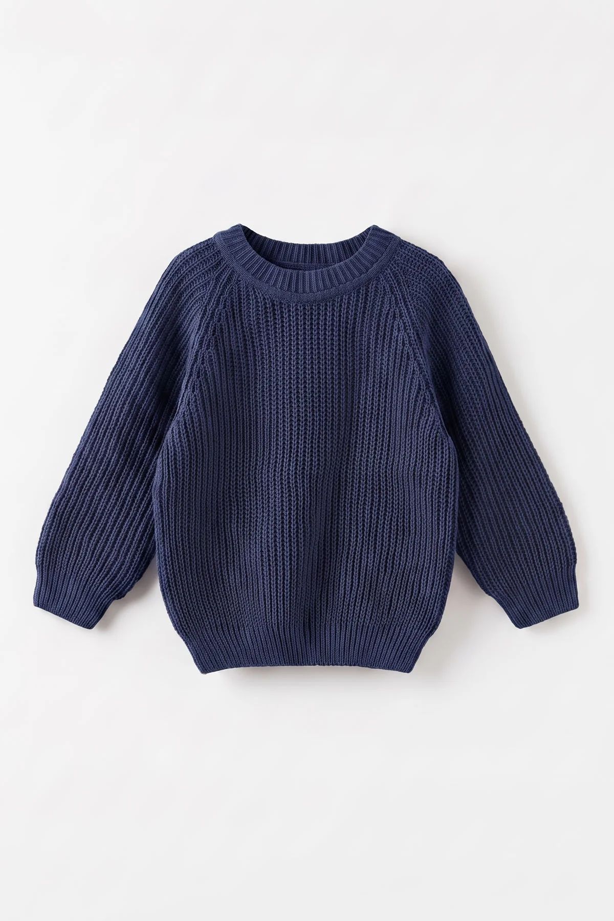 İndigo (2-8 Yaş) Dikişsiz Selanik Örgülü Unisex Çocuk Kazak 474931