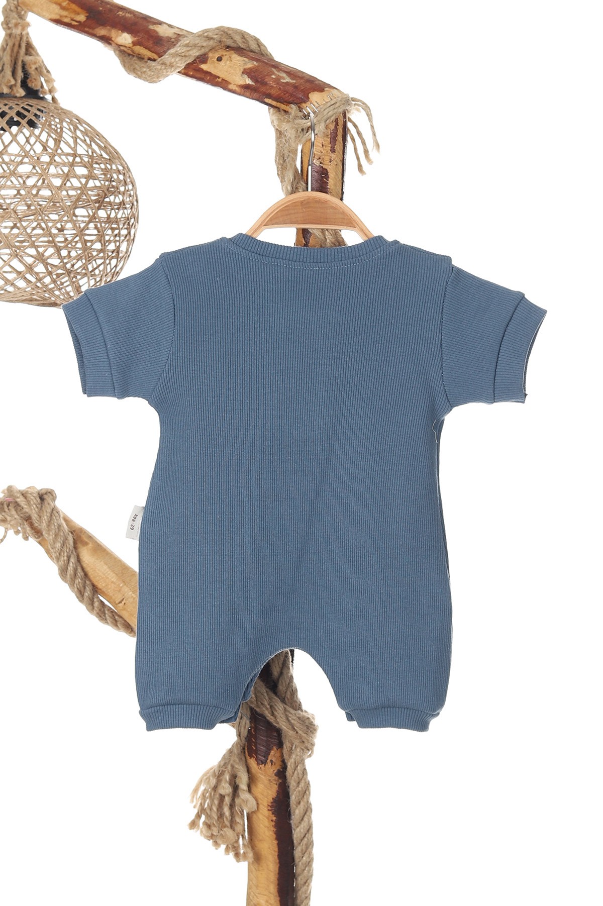 İndigo (3-12 Ay) Düğmeli Kaşkorse Erkek Bebe Tulum 166698