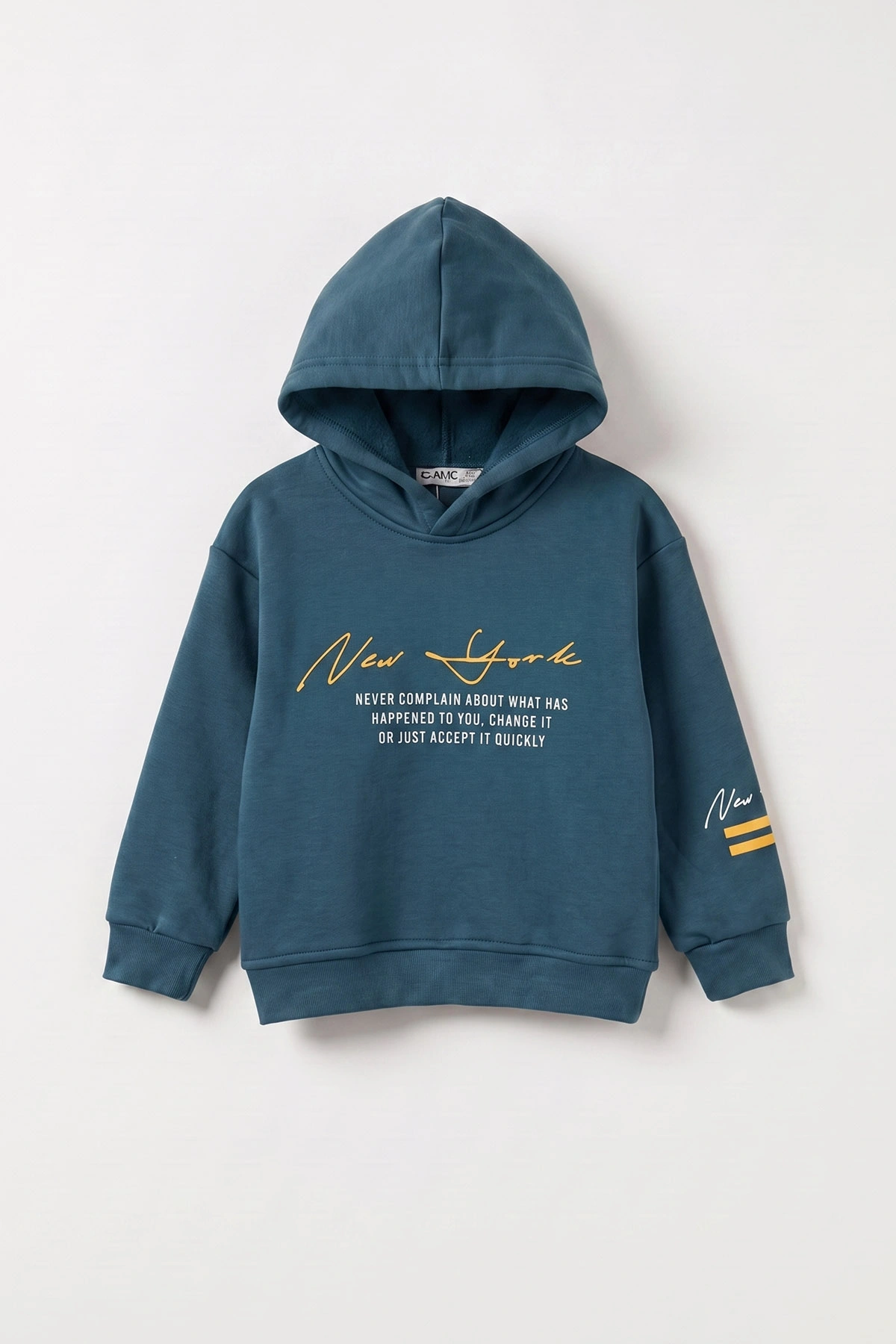 İndigo (3-12 Yaş) Baskılı 3 İp Şardonlu Kapüşonlu Erkek Çocuk Sweatshirt 473840