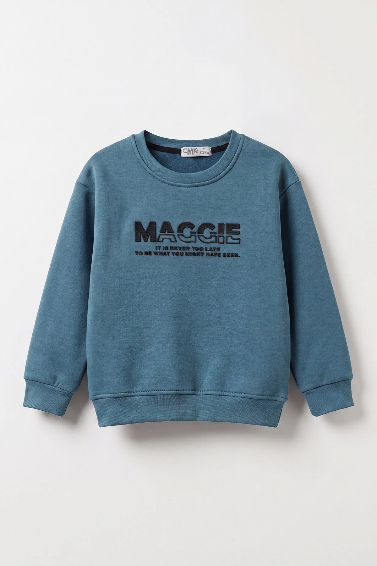 İndigo (3-12 Yaş) Yazı Baskılı 3 İp Şardonlu Erkek Çocuk Sweatshirt 473941