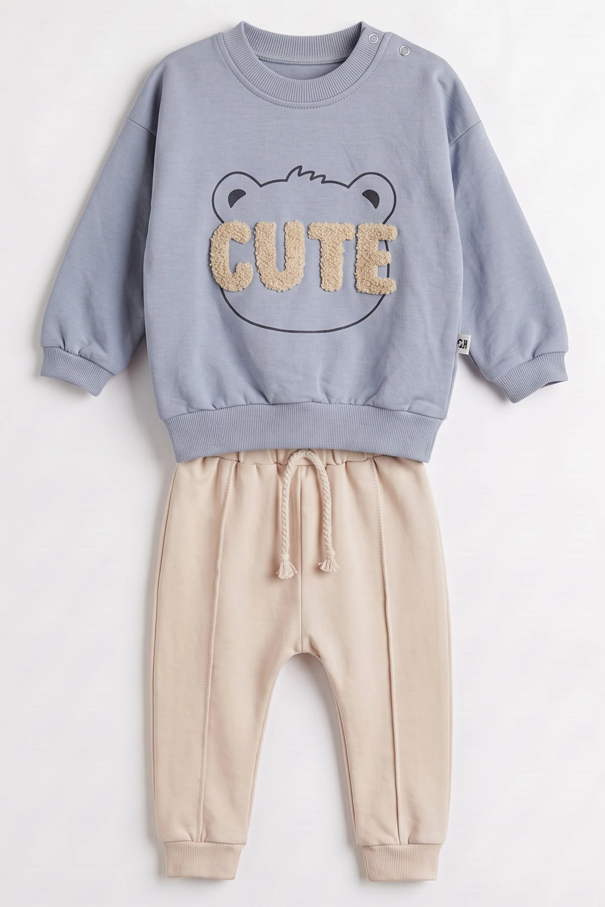 İndigo (3-24 Ay) Cute Nakışlı 2 İp Erkek Bebek Mevsimlik Takım 482180
