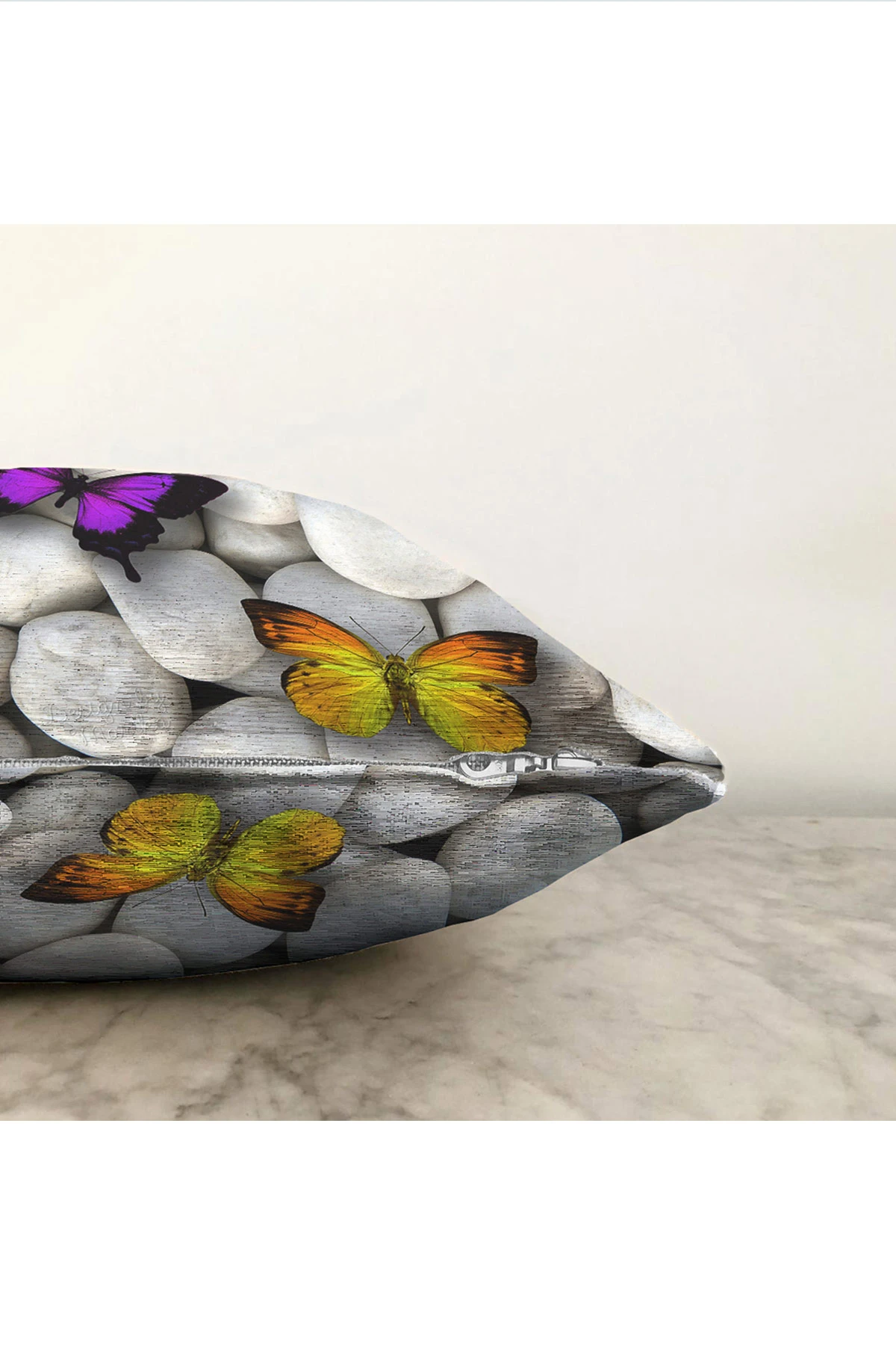 Taş 43x43 Dijital Baskılı Fermuarlı Modern Kırlent Kılıfı 272896