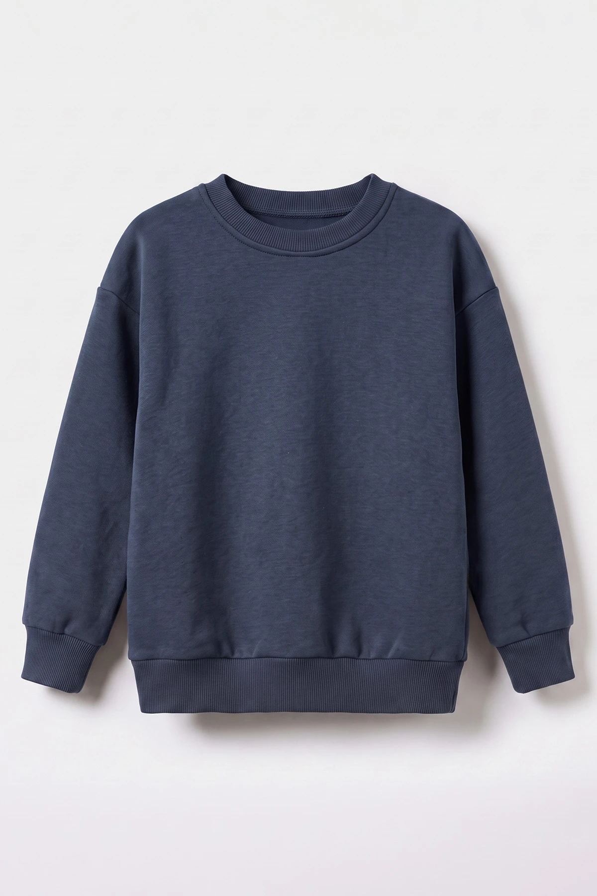 İndigo (5-12 Yaş) Baskısız Düz 3 İp Şardonlu Erkek Çocuk Sweatshirt 483588