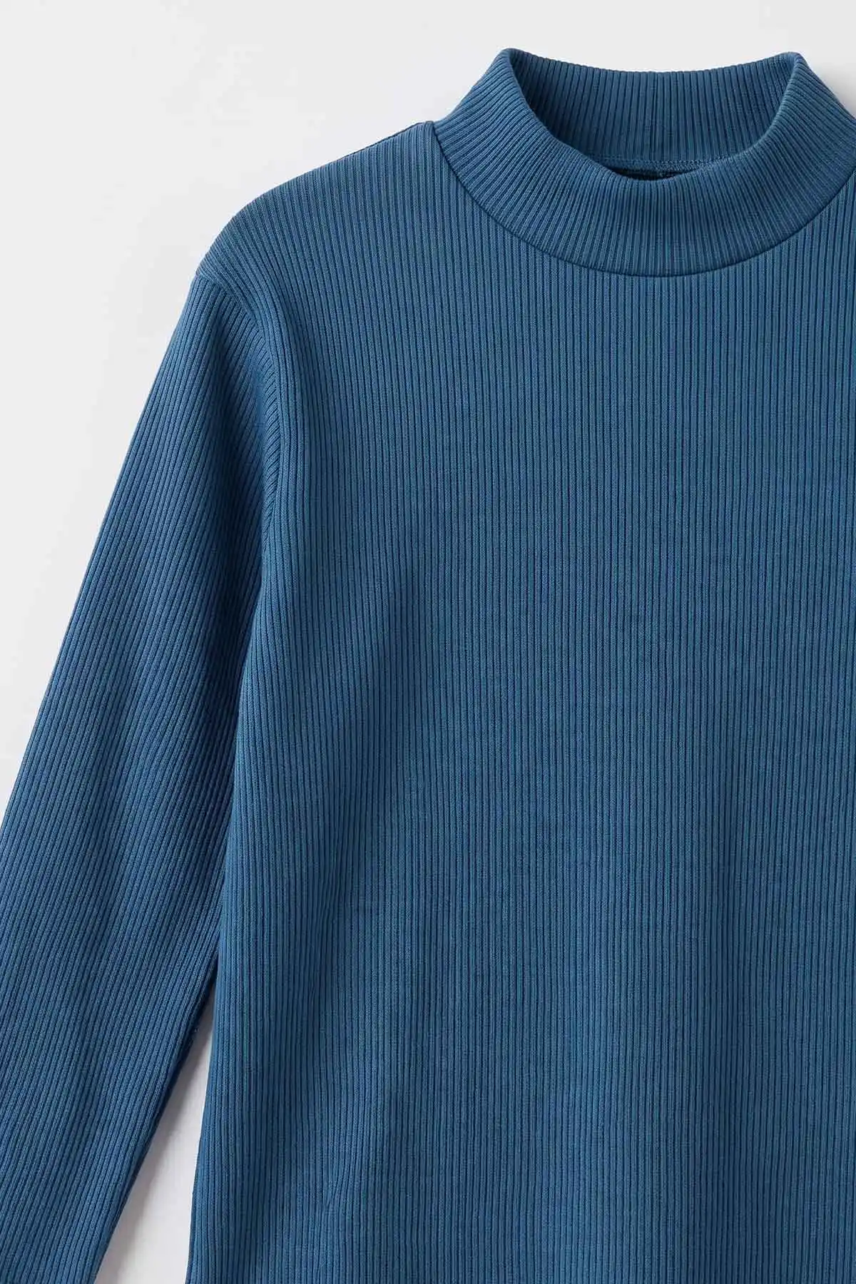 İndigo (5-12 Yaş) Yarım Balıkçı Yaka Kaşkorse Kız Çocuk Body Sweatshirt 493048